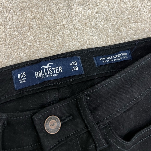HOLLISTER LOW-RISE SUPER SKINNY BLACK JEANS SIZE 00 short - Picture 3 of 8